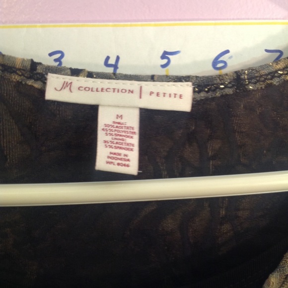 JM COLLECTION  1 piece layered look attached sweater set, M petite - Picture 6 of 7